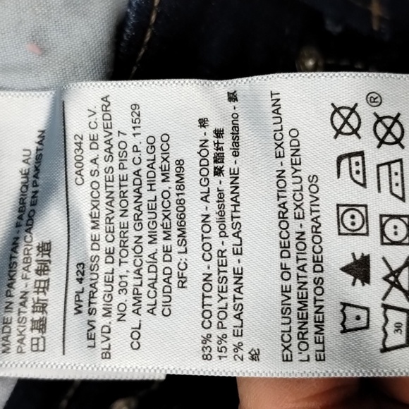 Signature Levi's Modern Capri denim jeans size 10 blue cuffed cropped short - Picture 11 of 12